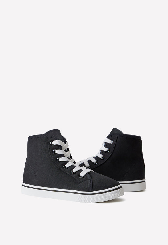 Lace Up High Top Sneaker Black