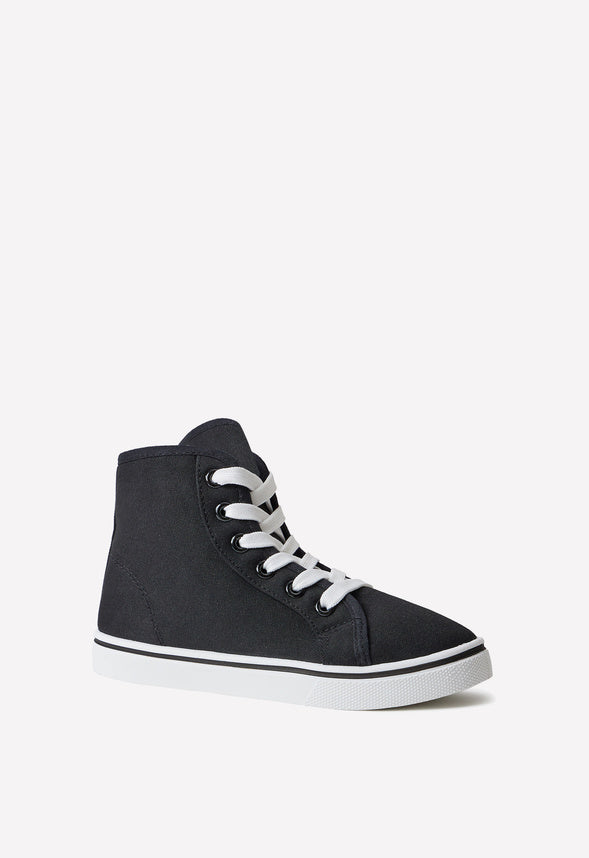 Lace Up High Top Sneaker Black