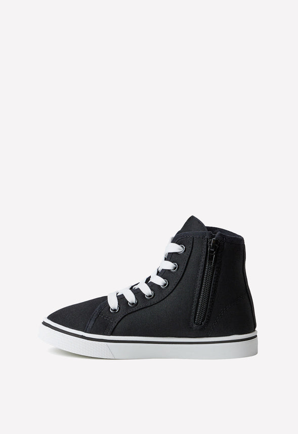 Lace Up High Top Sneaker Black