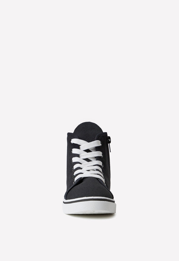 Lace Up High Top Sneaker Black