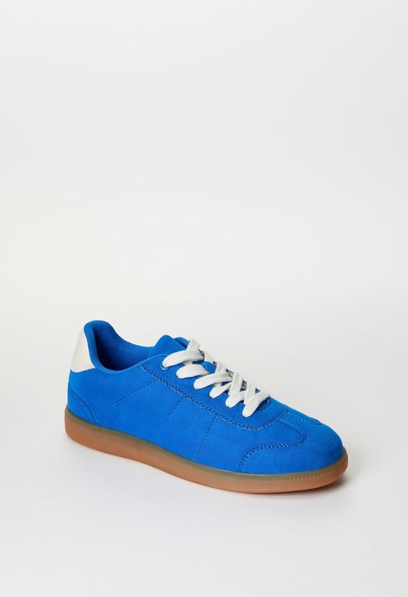 Pieced Faux Suede Sneaker Bright Blue
