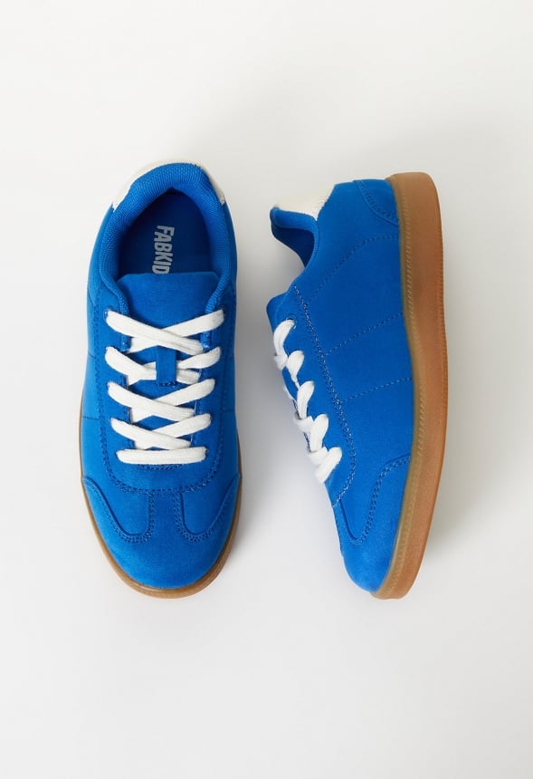 Pieced Faux Suede Sneaker Bright Blue
