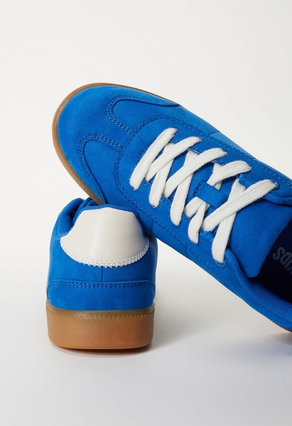 Pieced Faux Suede Sneaker Bright Blue