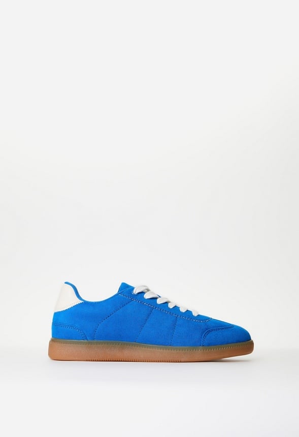 Pieced Faux Suede Sneaker Bright Blue
