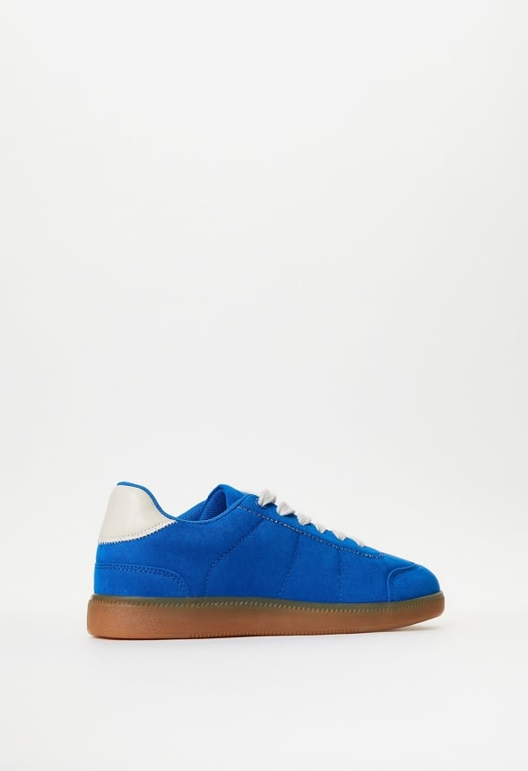 Pieced Faux Suede Sneaker Bright Blue