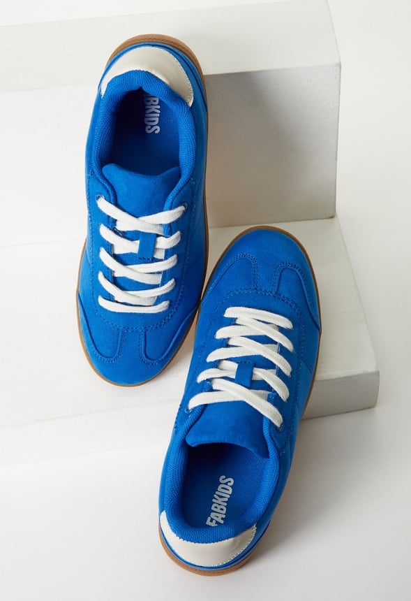 Pieced Faux Suede Sneaker Bright Blue