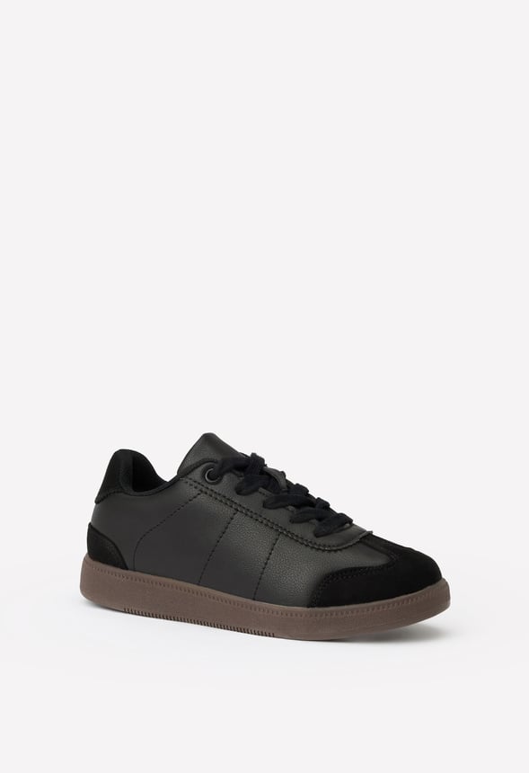 Pieced Lace Up Sneaker Black