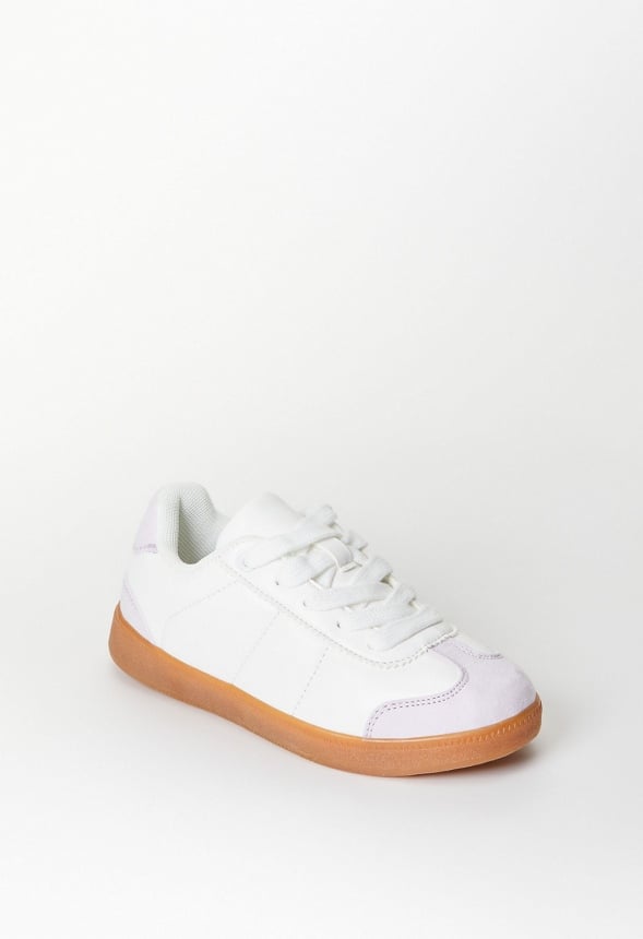 Pieced Lace Up Sneaker White