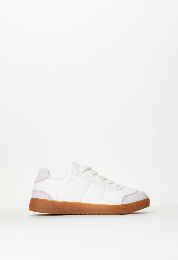 Pieced Lace Up Sneaker White