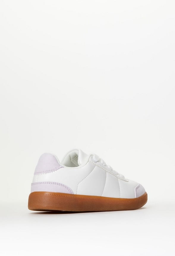Pieced Lace Up Sneaker White