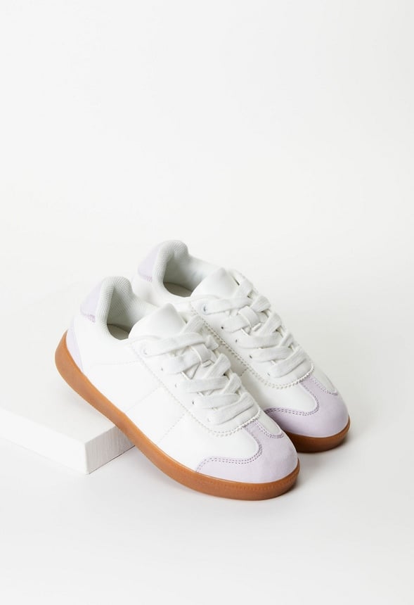Pieced Lace Up Sneaker White