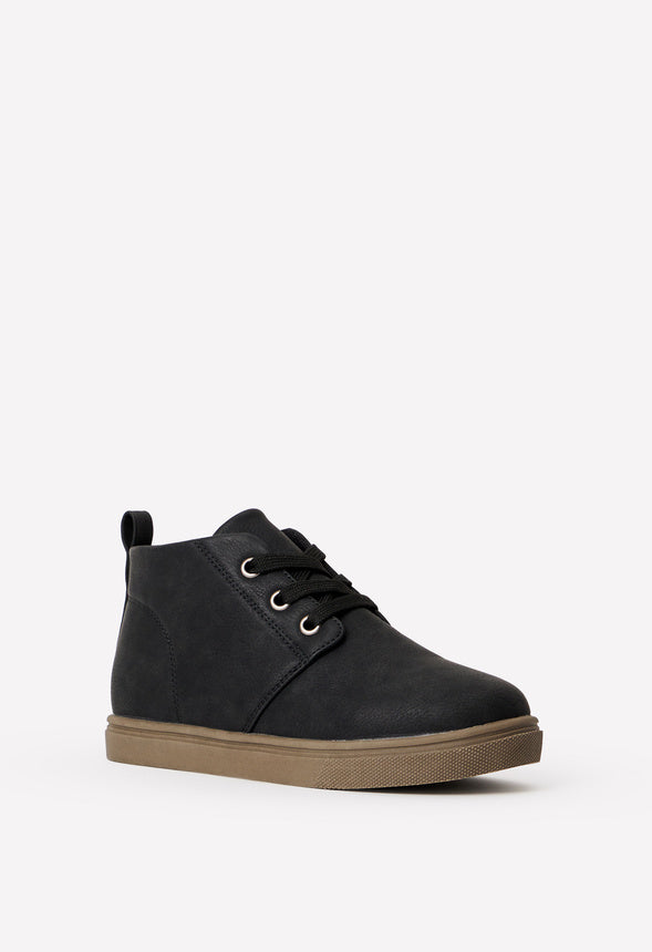 Faux Leather High Top Sneaker Black