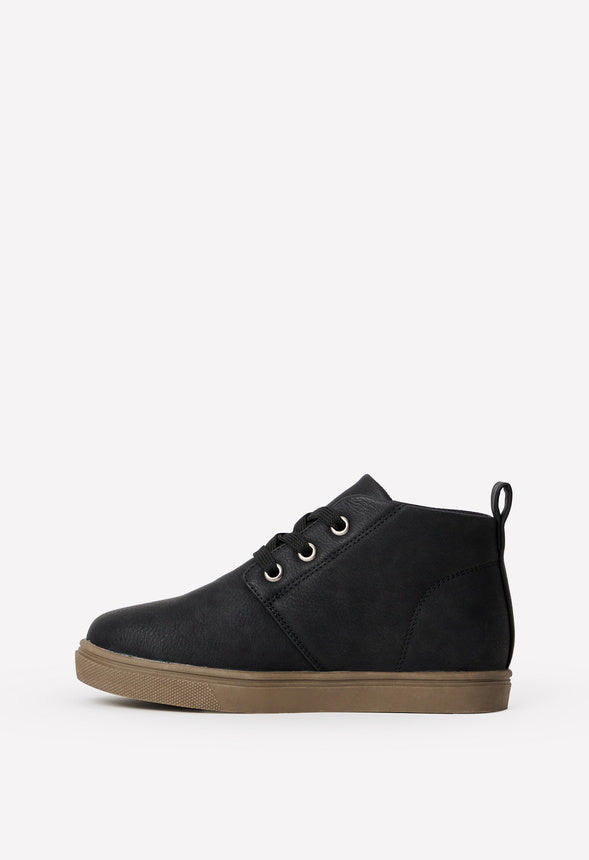 Faux Leather High Top Sneaker Black