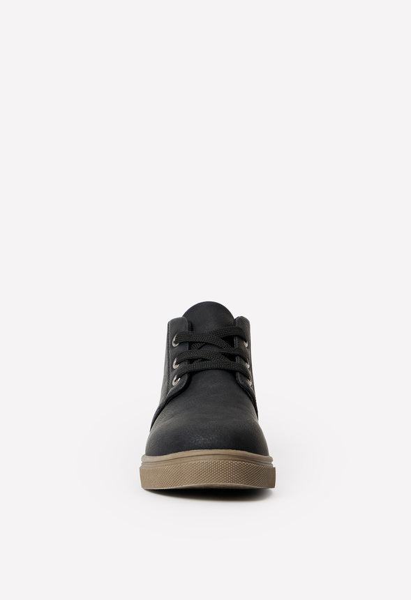 Faux Leather High Top Sneaker Black