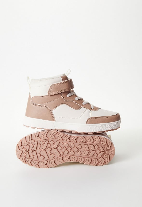 Pieced High Top Sneaker Tan