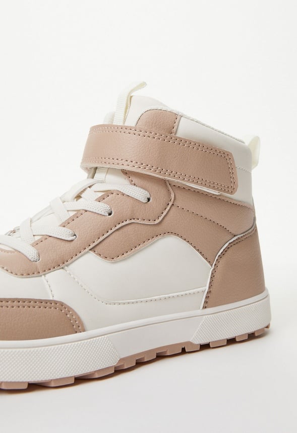 Pieced High Top Sneaker Tan