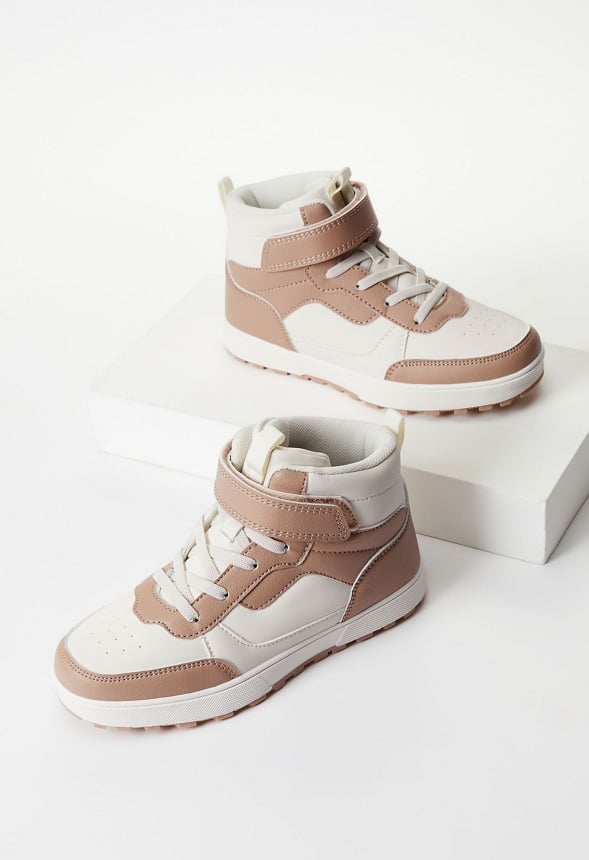 Pieced High Top Sneaker Tan