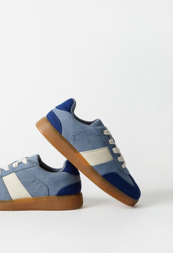 Pieced Faux Suede Sneaker Blue