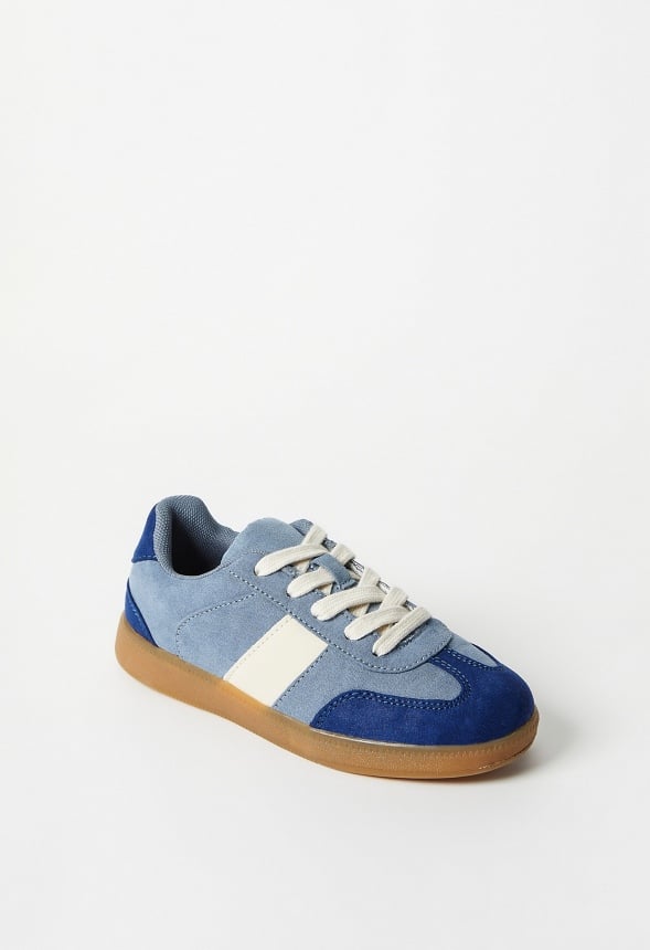 Pieced Faux Suede Sneaker Blue