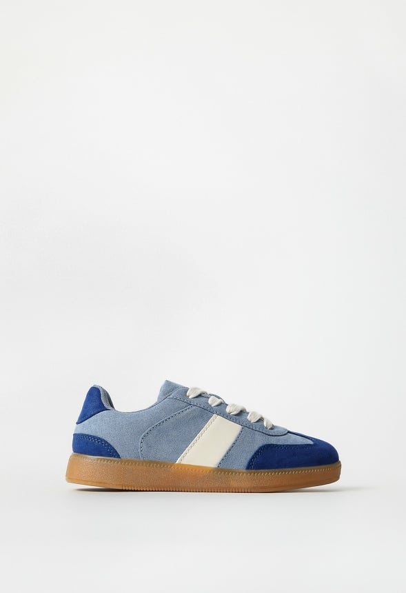 Pieced Faux Suede Sneaker Blue