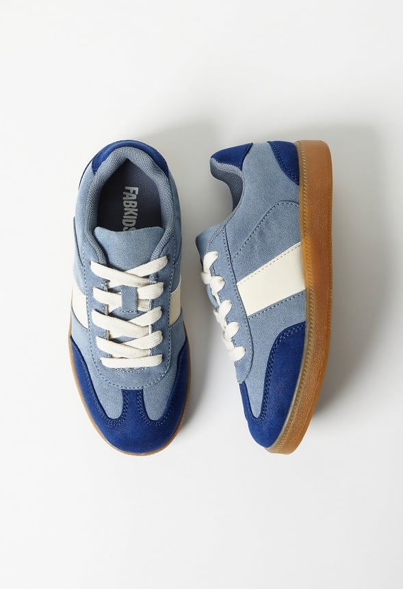 Pieced Faux Suede Sneaker Blue