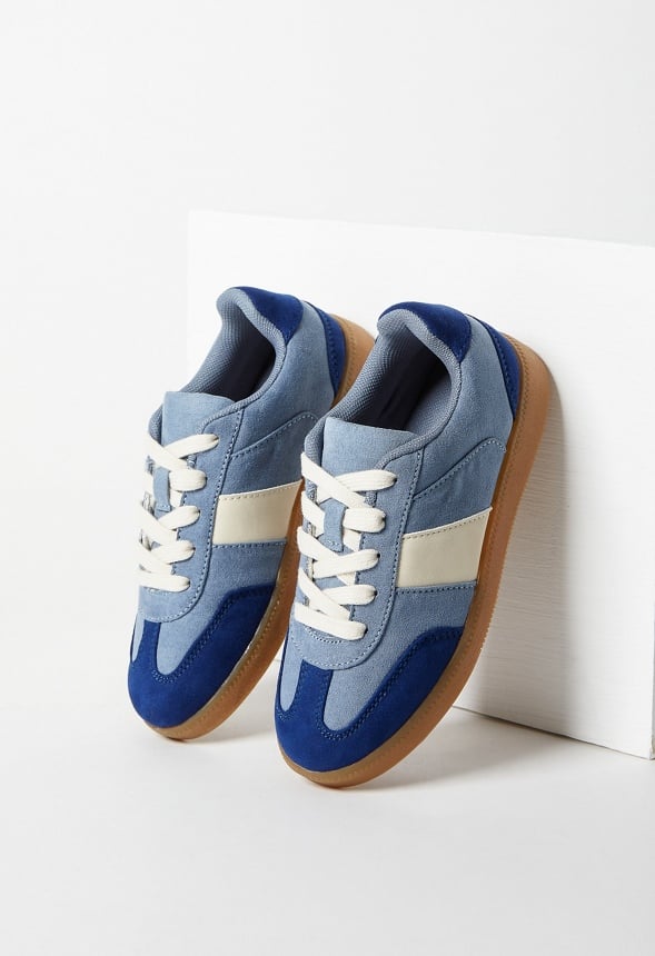 Pieced Faux Suede Sneaker Blue