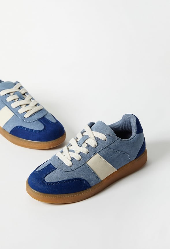 Pieced Faux Suede Sneaker Blue