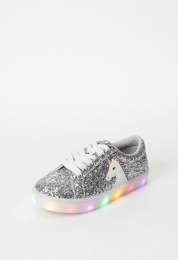 Light Up Lace Up Unicorn Sneaker Gray