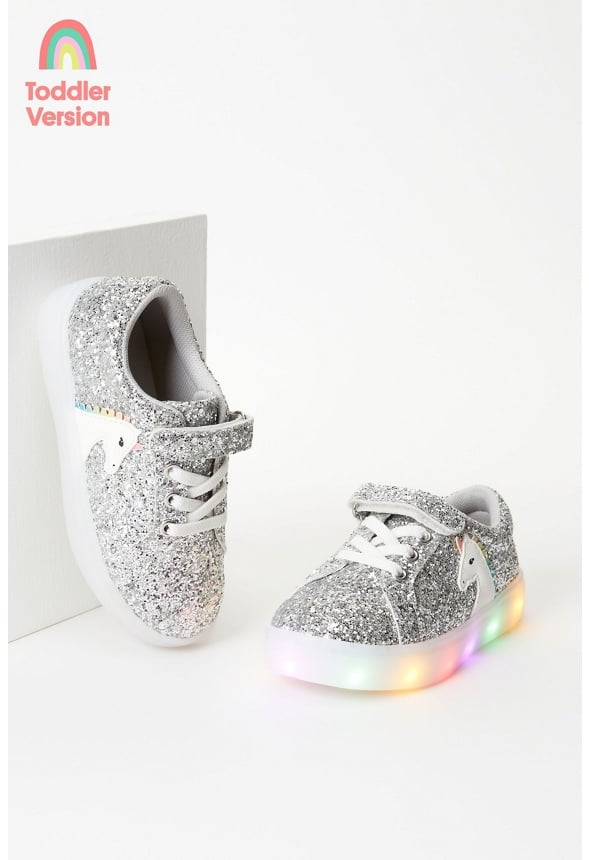 Light Up Lace Up Unicorn Sneaker Gray