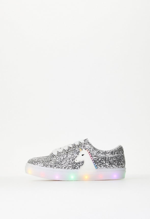 Light Up Lace Up Unicorn Sneaker Gray