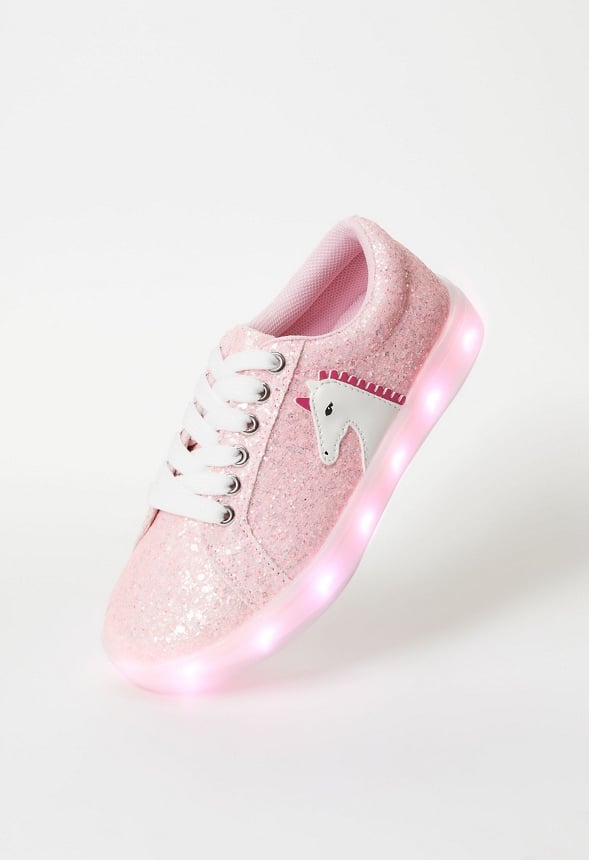 Light Up Lace Up Unicorn Sneaker Pink