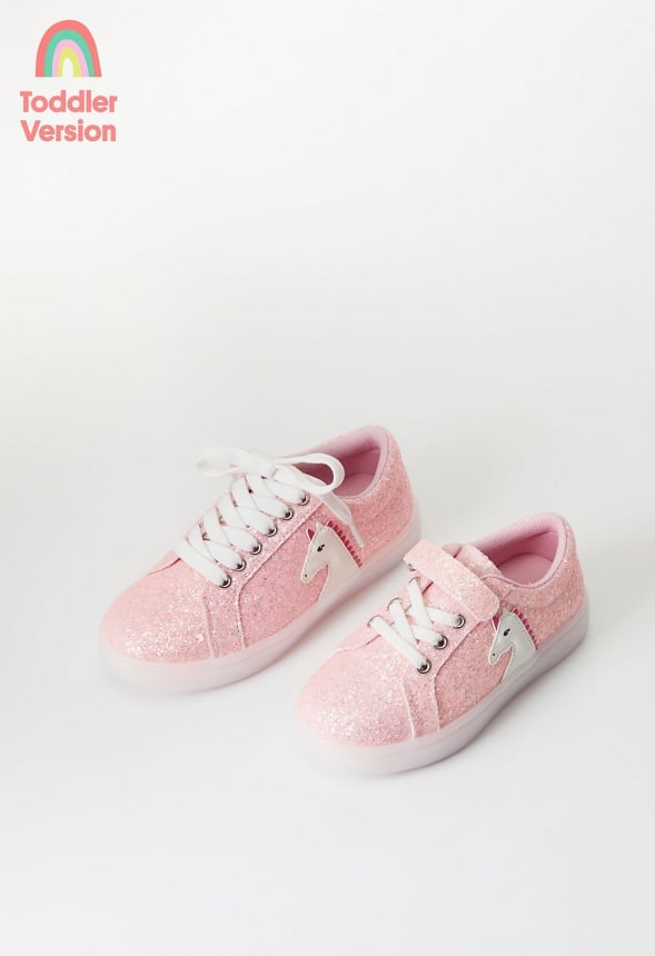 Light Up Lace Up Unicorn Sneaker Pink