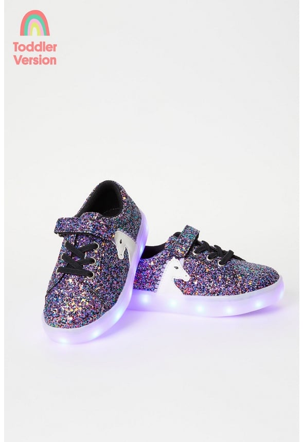 Light Up Lace Up Unicorn Sneaker Purple