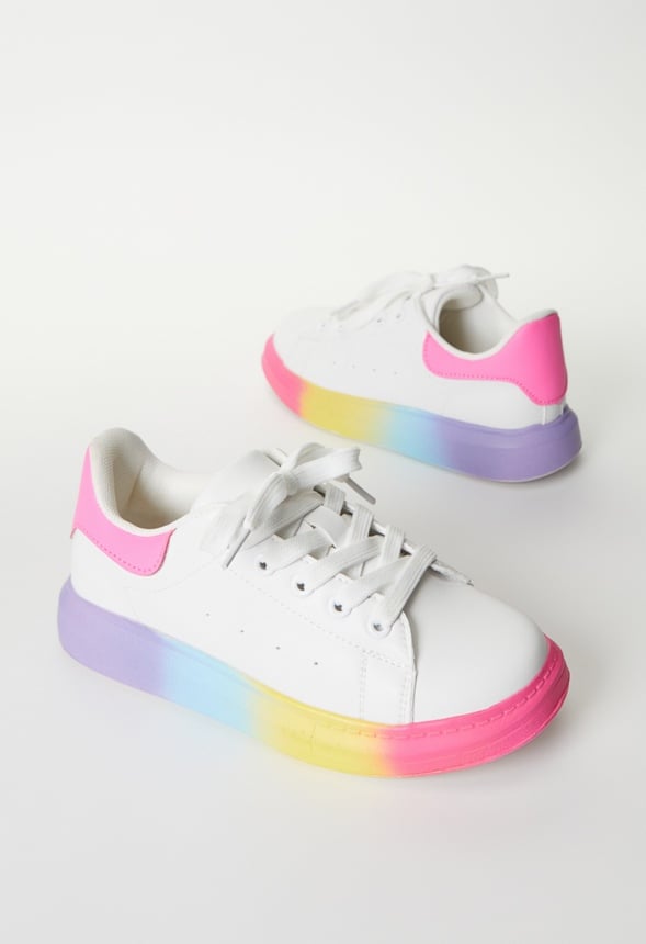 Rainbow Platform Sneaker White