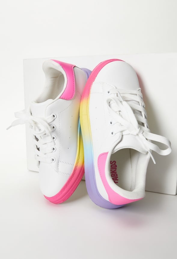 Rainbow Platform Sneaker White
