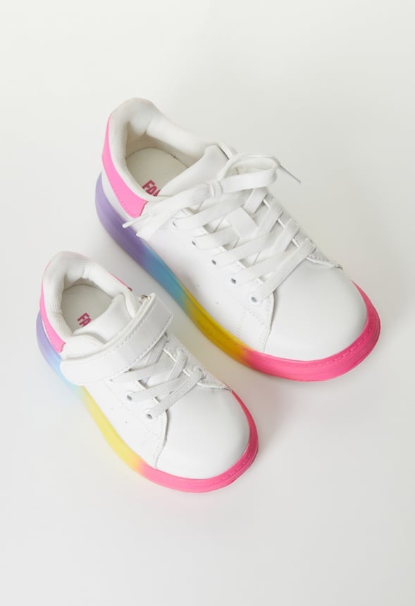 Rainbow Platform Sneaker White