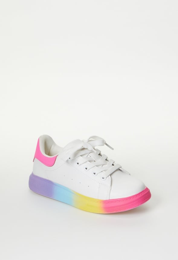 Rainbow Platform Sneaker White