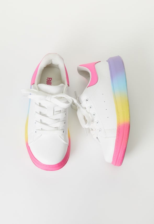 Rainbow Platform Sneaker White