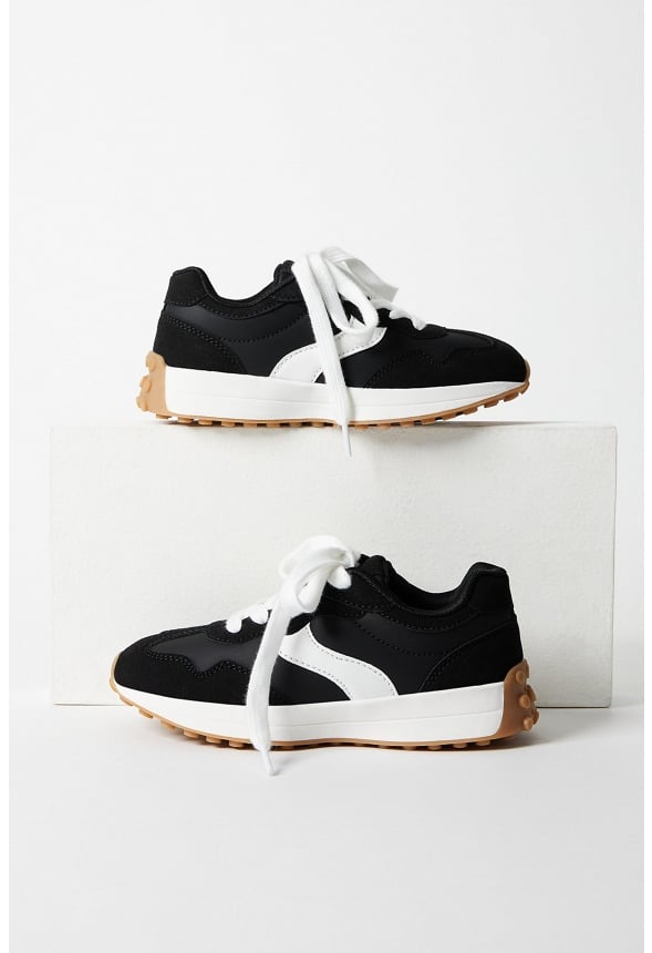 Colorblock Retro Trainer Black