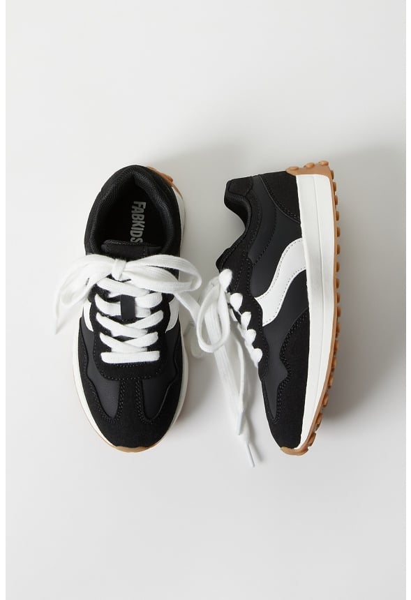 Colorblock Retro Trainer Black