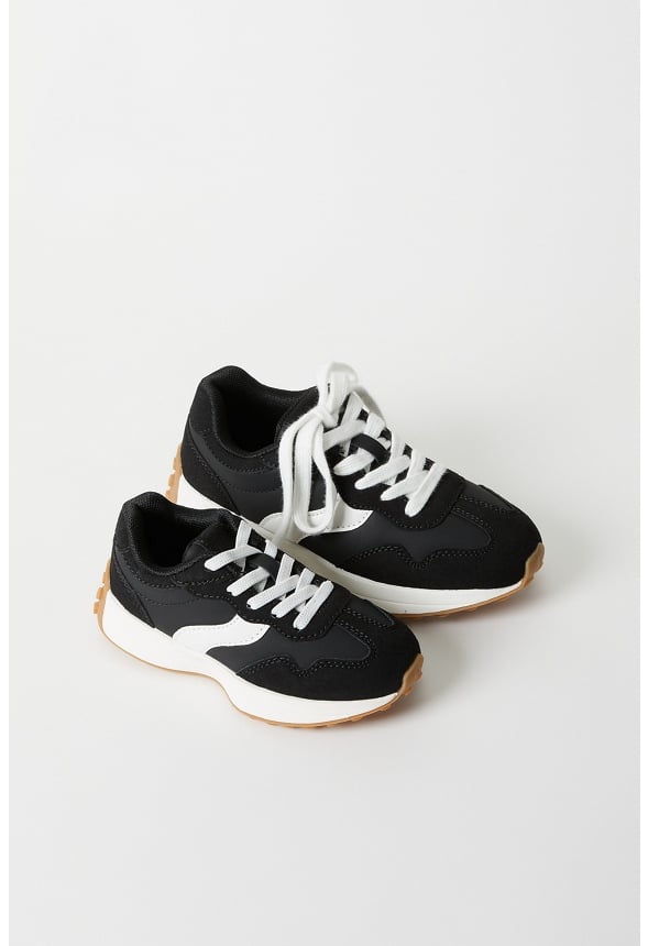 Colorblock Retro Trainer Black
