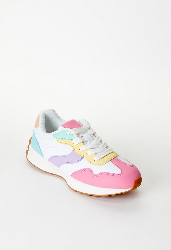 Colorblock Retro Trainer White/Pink
