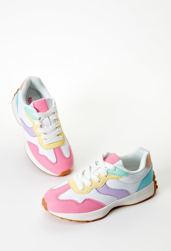 Colorblock Retro Trainer White/Pink