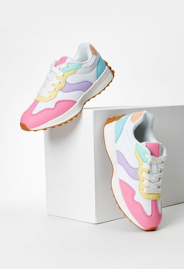 Colorblock Retro Trainer White/Pink