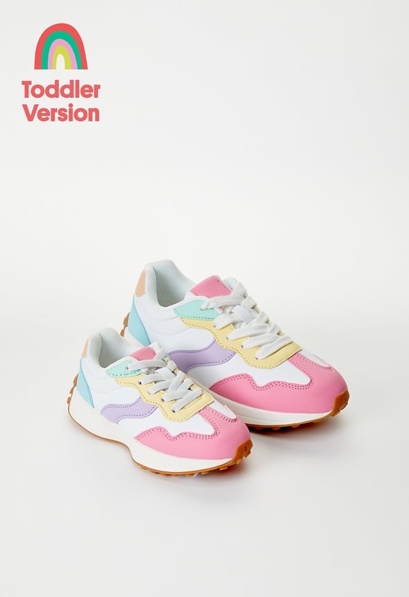 Colorblock Retro Trainer White/Pink