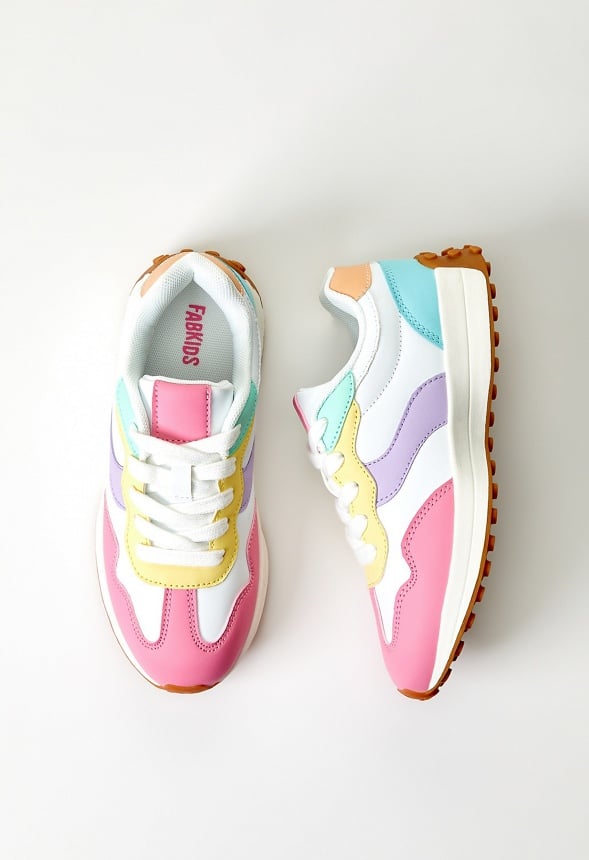 Colorblock Retro Trainer White/Pink
