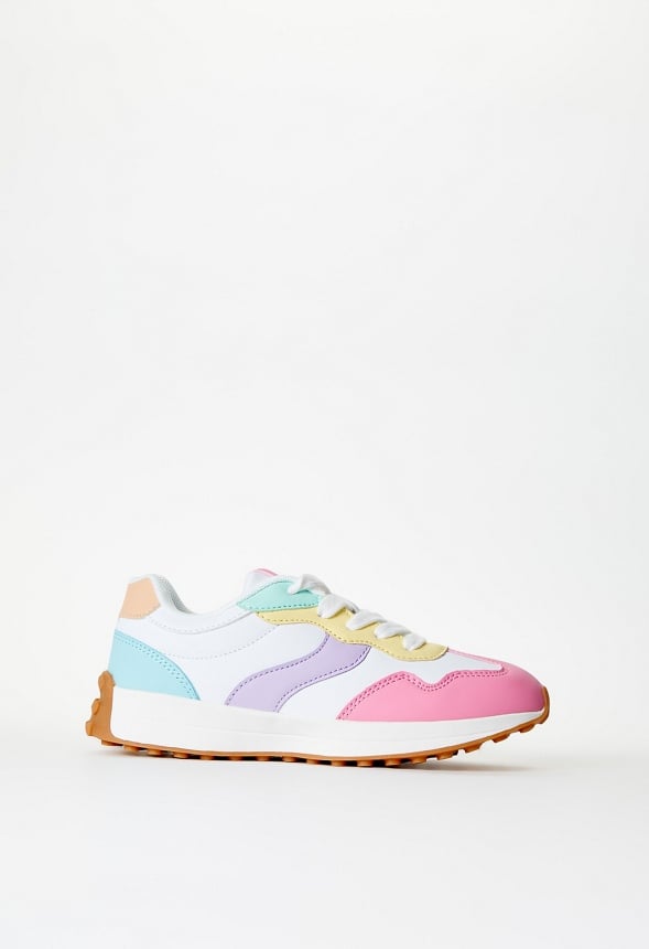 Colorblock Retro Trainer White/Pink