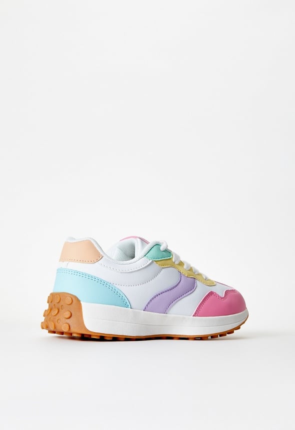 Colorblock Retro Trainer White/Pink