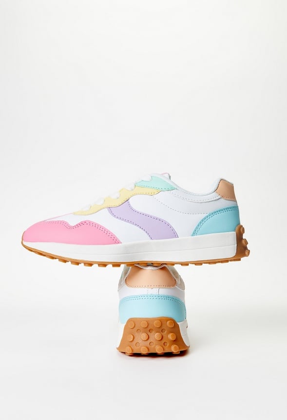 Colorblock Retro Trainer White/Pink