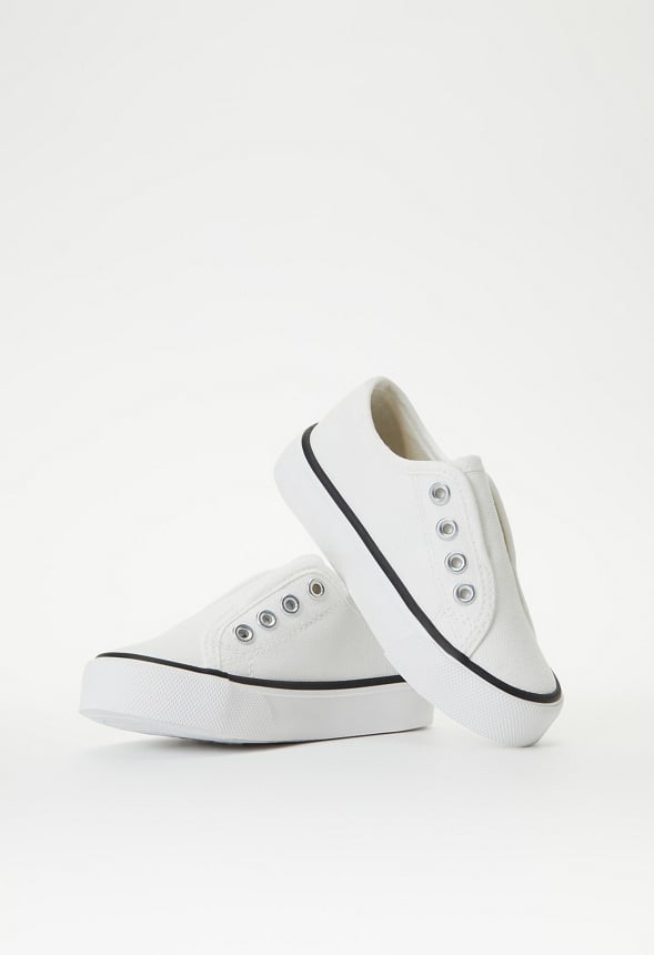 No Lace Slip On Sneaker White